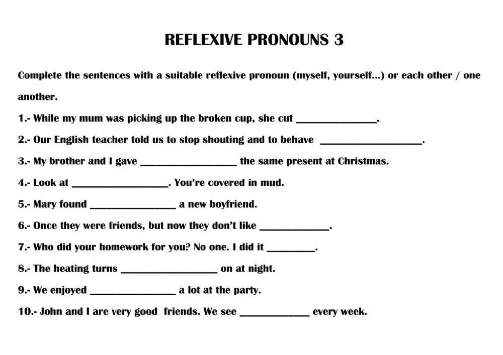 Reflexive pronouns 3