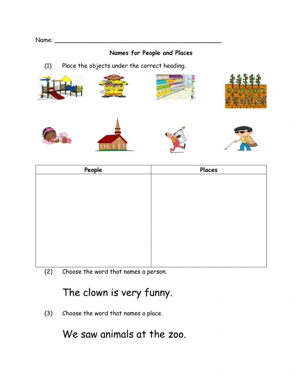 Nouns:People and Places