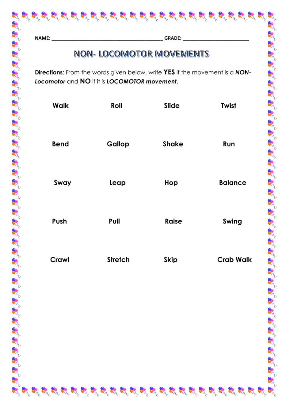 Non Locomotor Movements