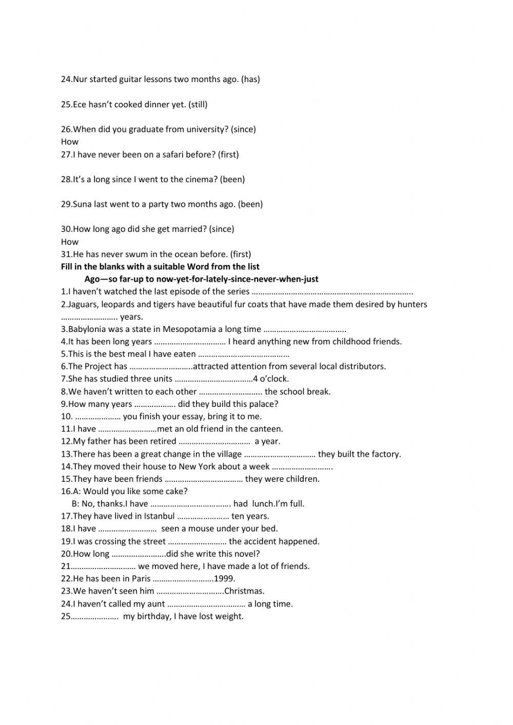 Present  perfect tense