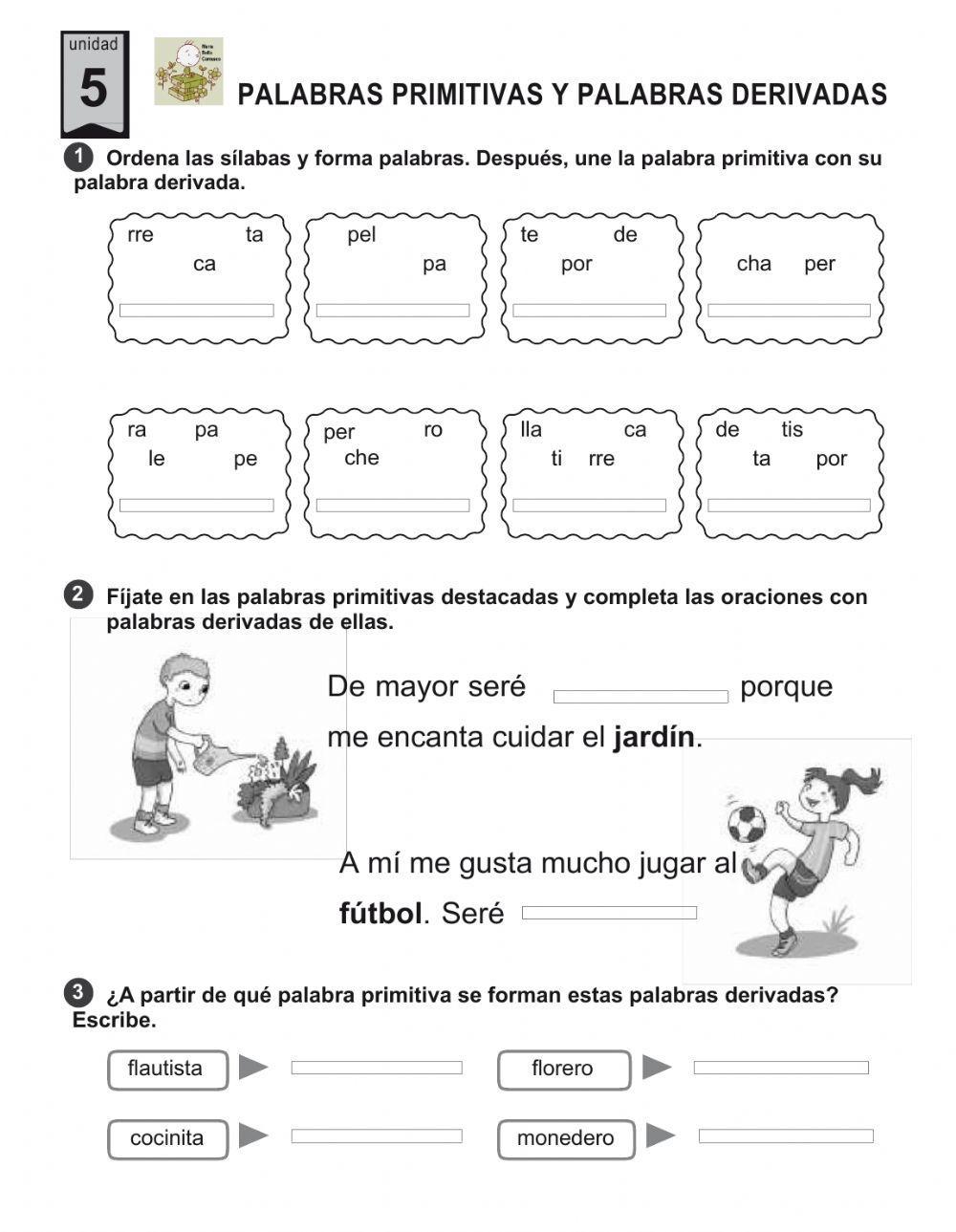 Palabras primitivas y derivadas