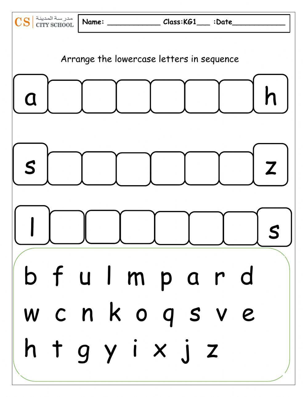 Lowercase sequence writing 2