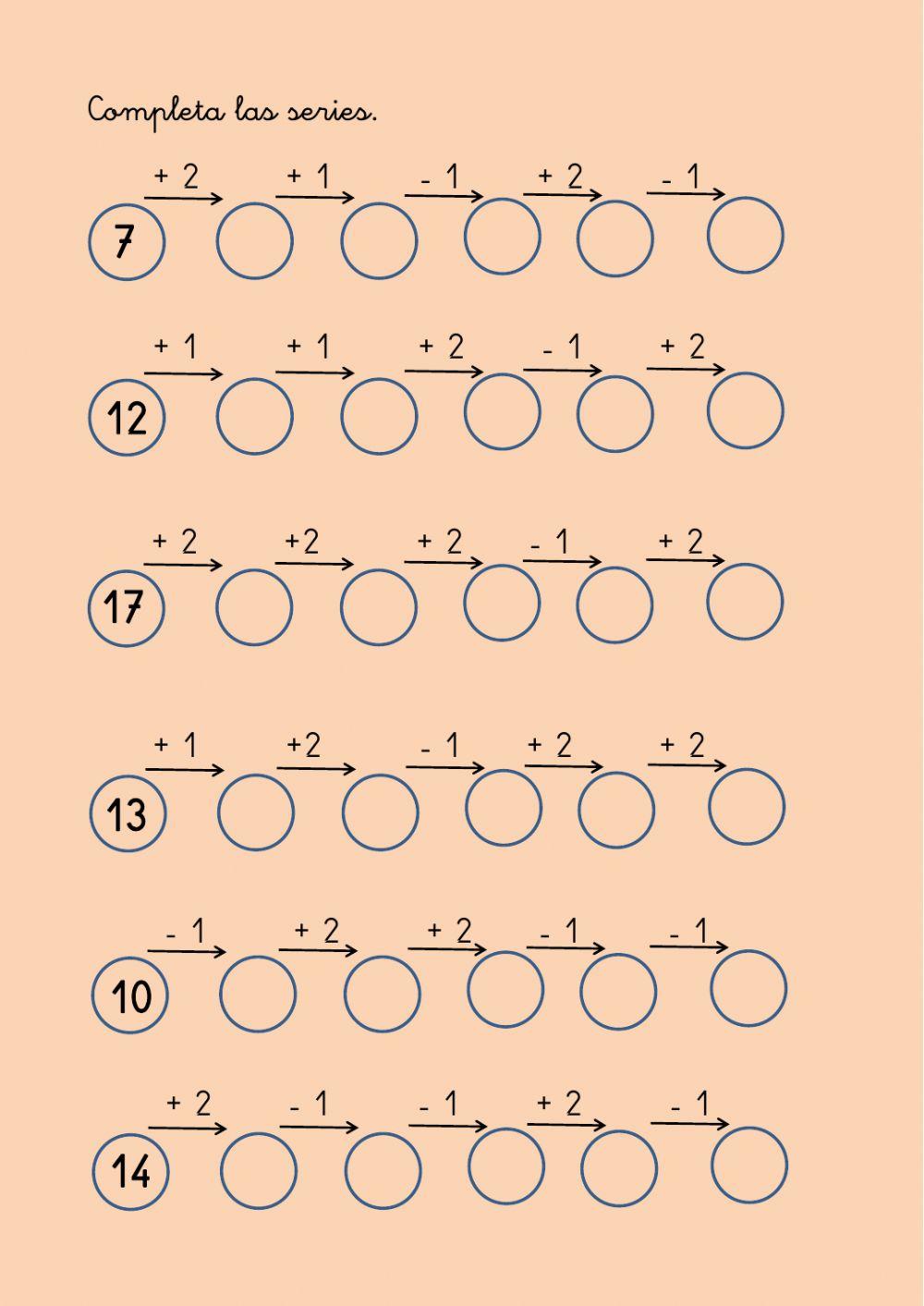 Completa las series 1