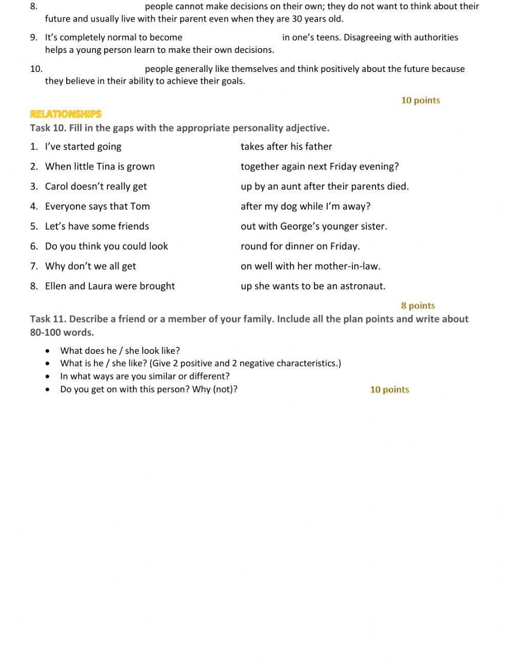 Vocabulary Test -People-