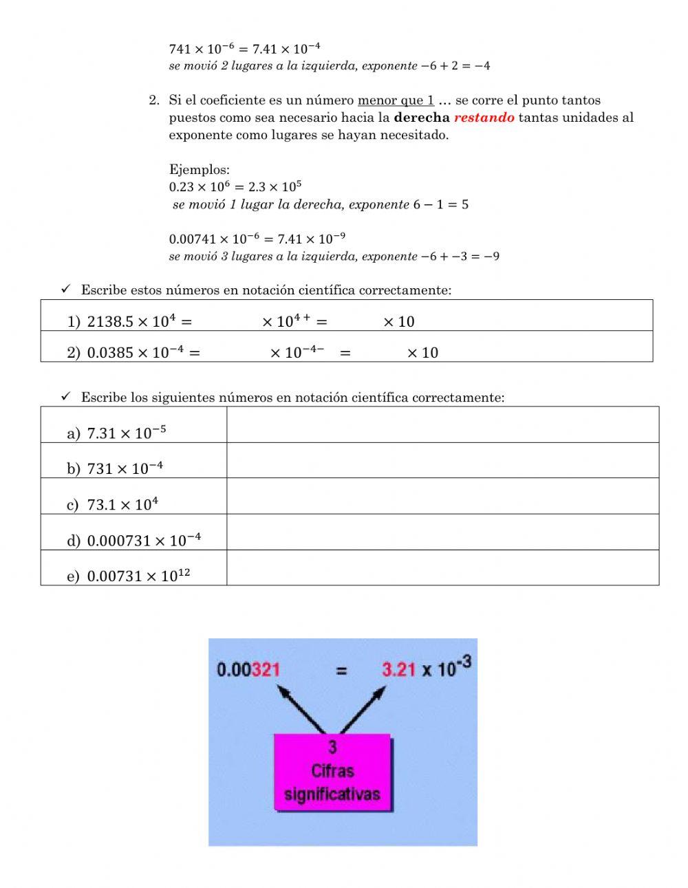 Tarea de desempeño - notación científica