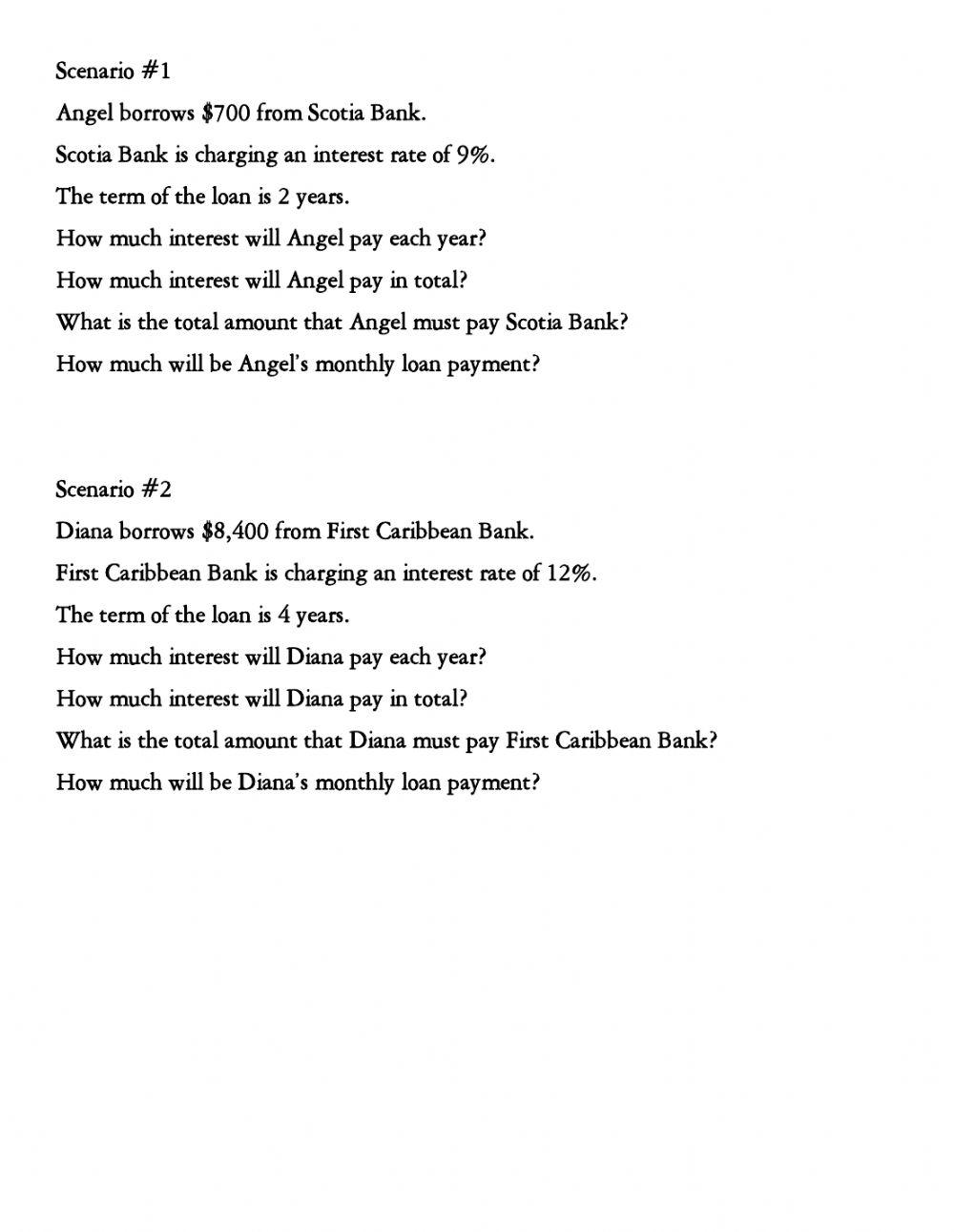 Simple Interest Loans