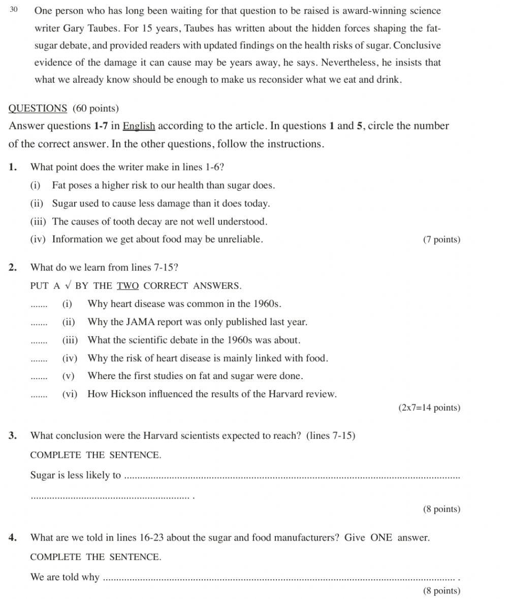 What not to eat- 11th grade Idan