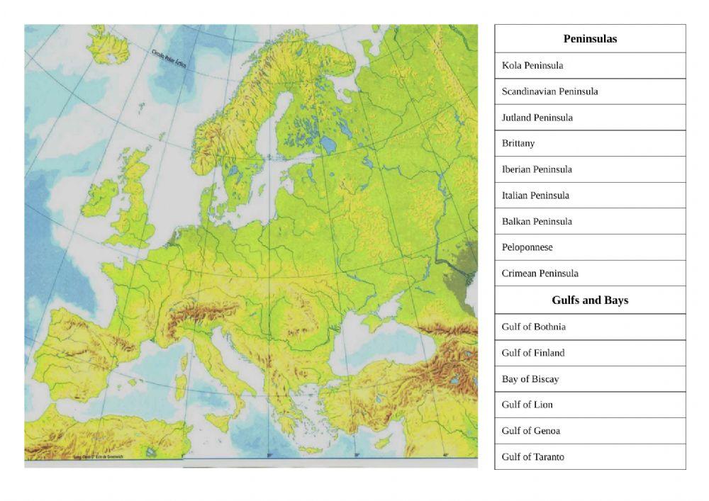 Physical Map Of Europe Peninsulas 101162012221039105001