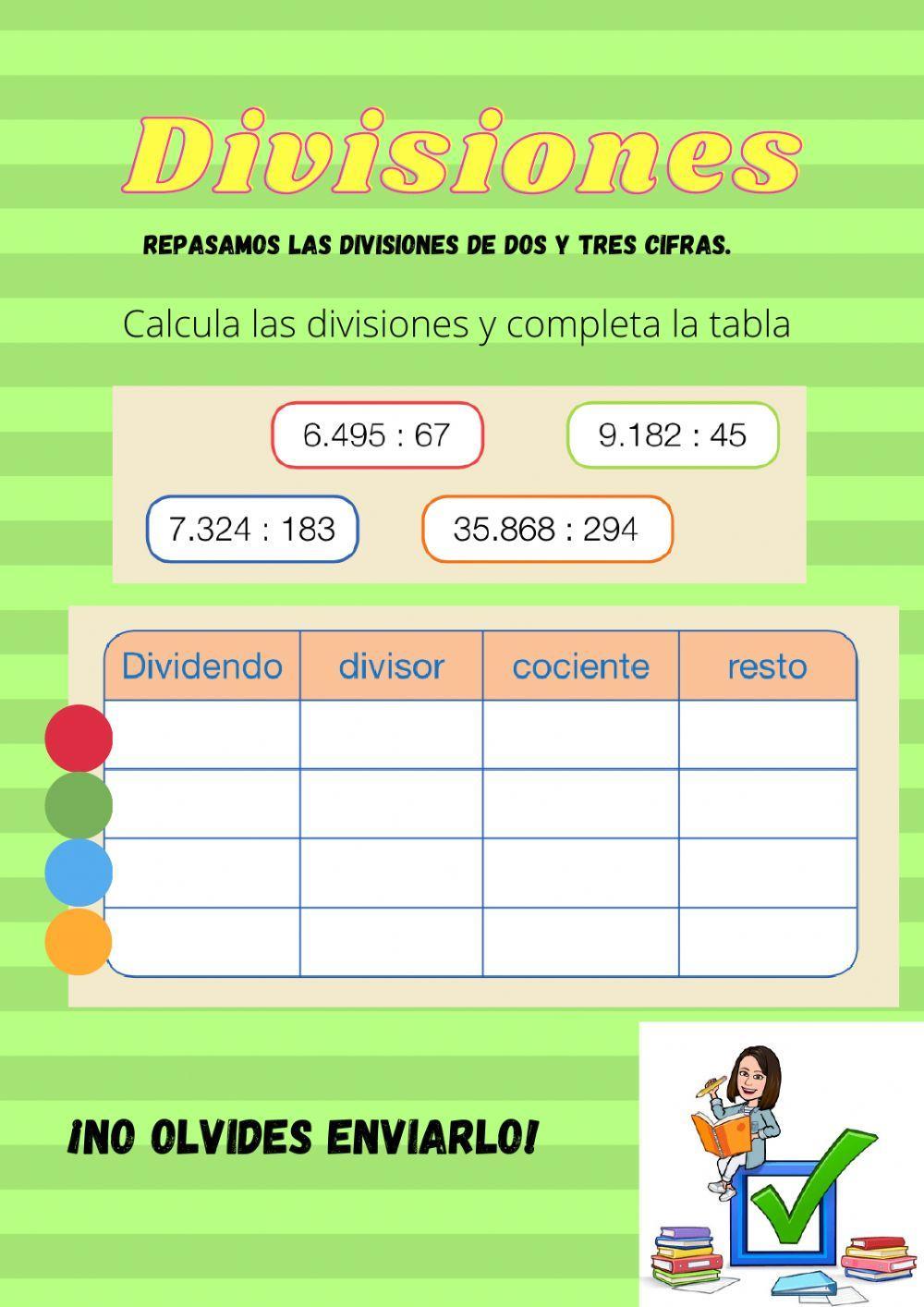 Divisiones de dos y tres cifras
