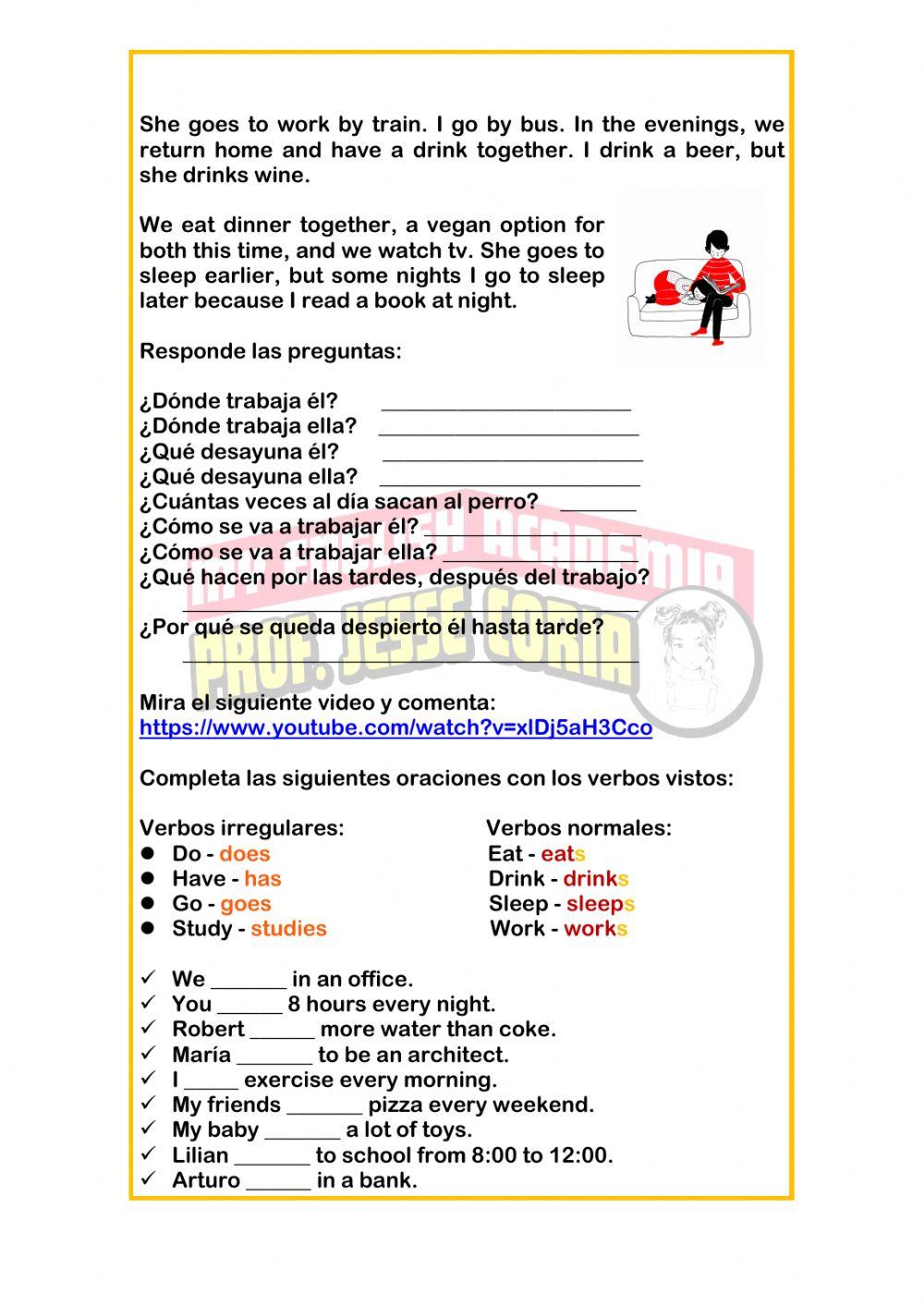 Simple present third person