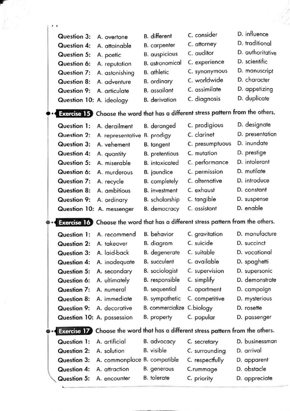 Tự học đột phá - Trọng âm Tiếng Anh - Đề 02