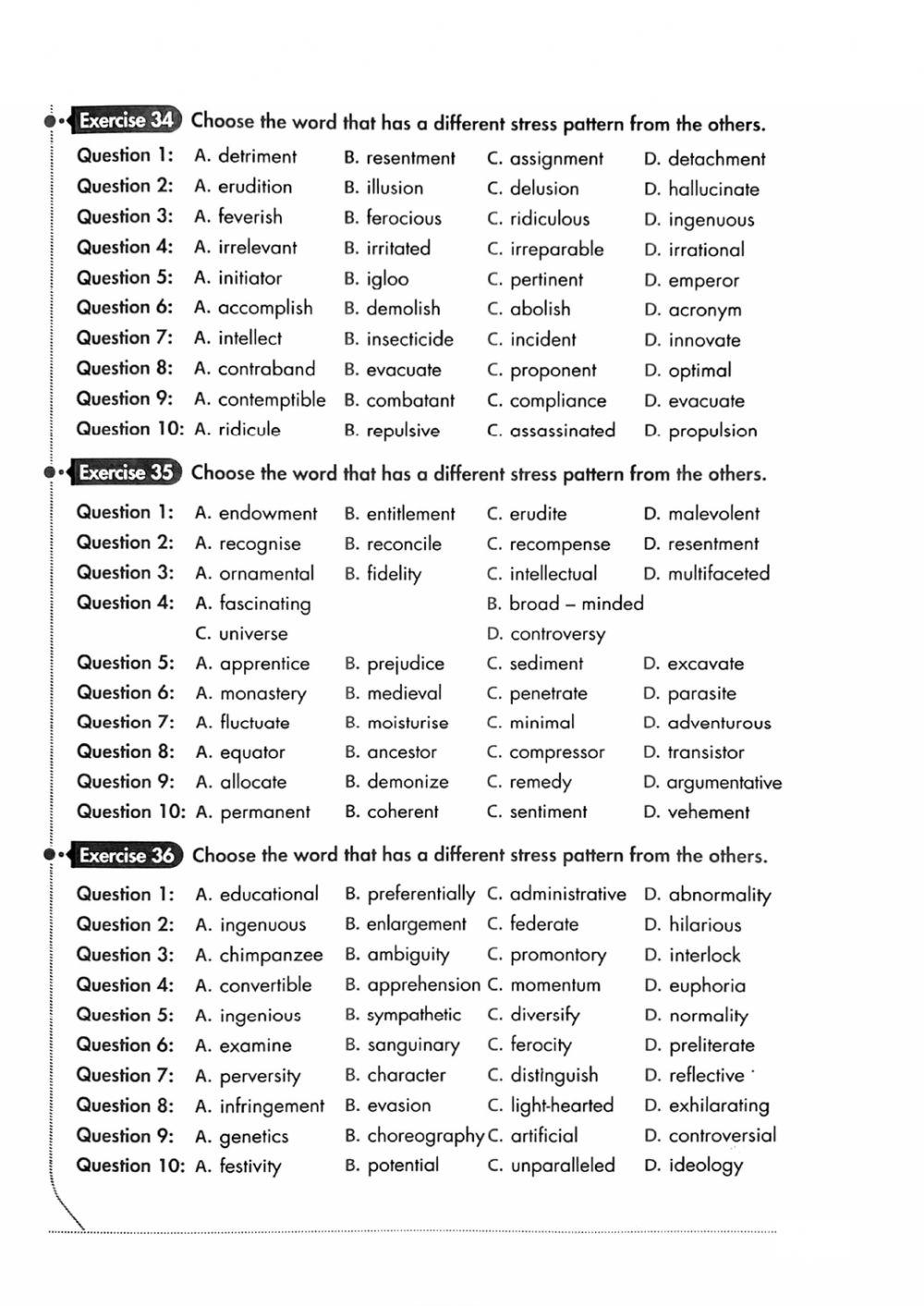 Tự học đột phá - Trọng âm Tiếng Anh - Đề 04