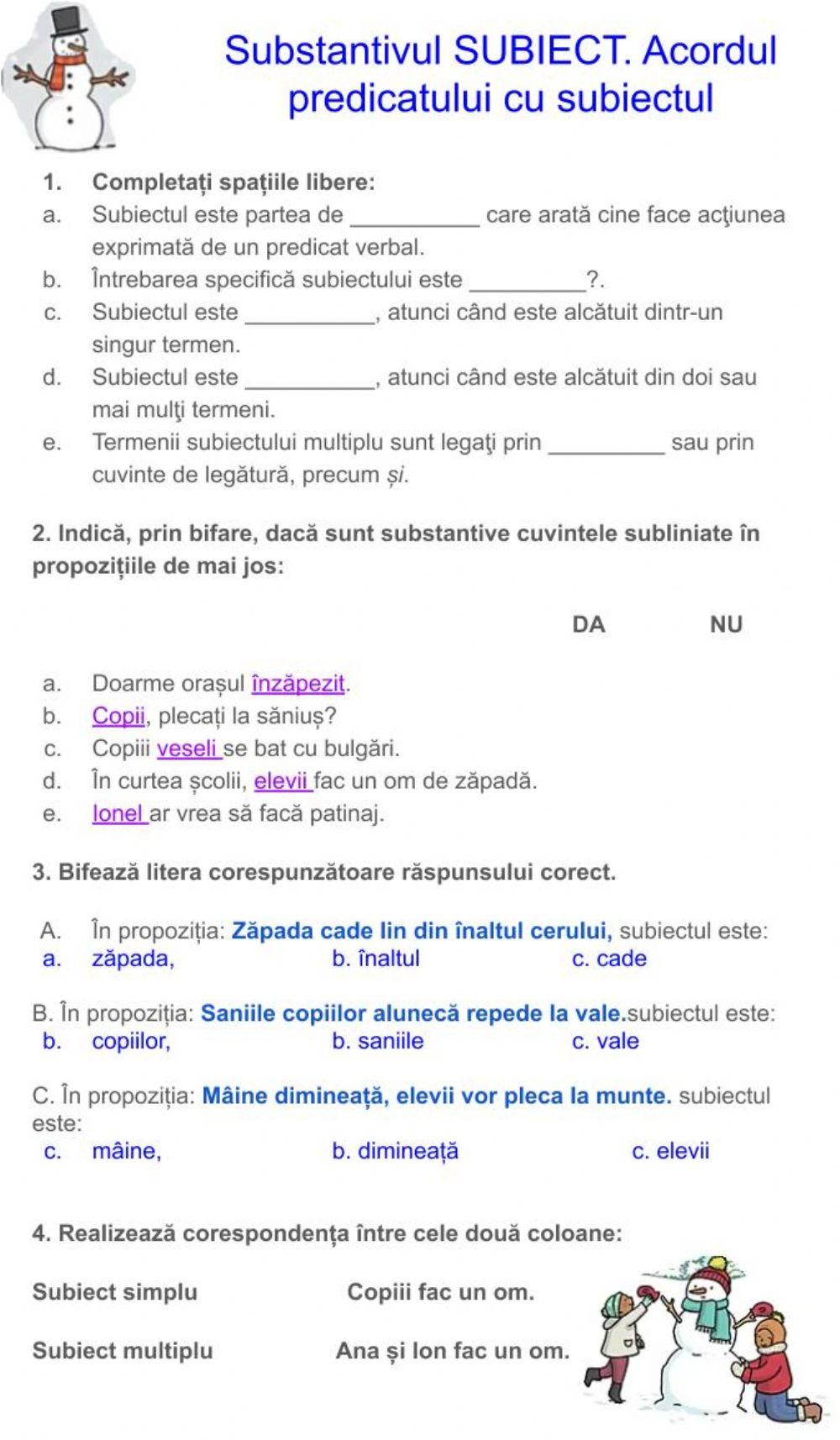 5.Substantivul subiect