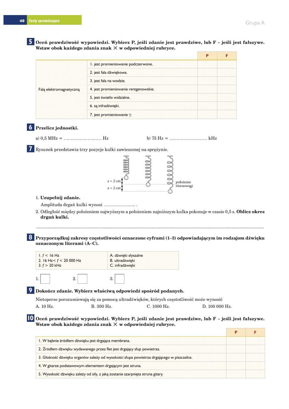 Quiz Drgania I Fale Sprężyste Drgania I Fale Worksheet Live Worksheets, 44% OFF