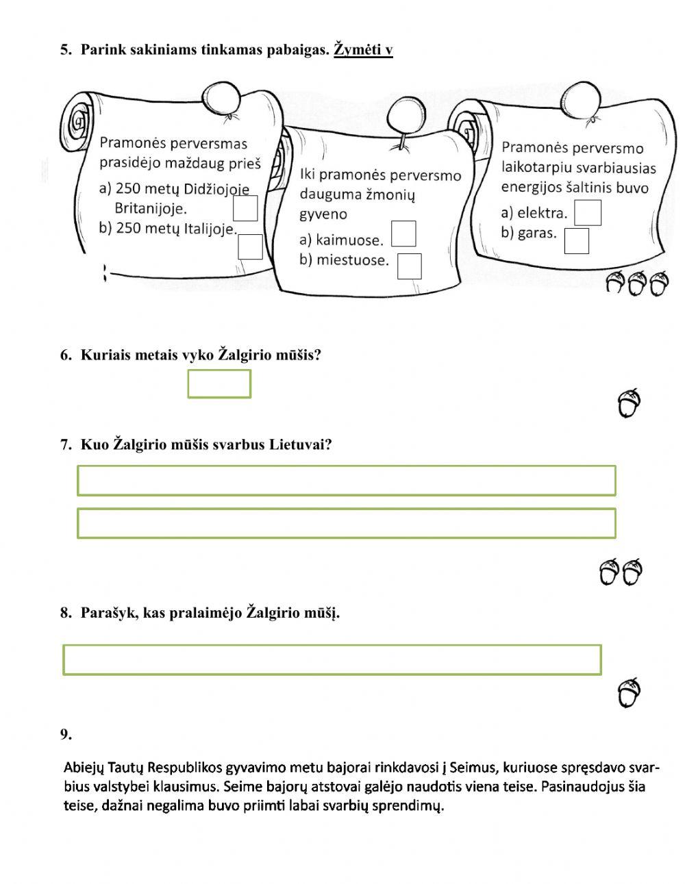 Pasaulio pažinimo tstas Nr. 5