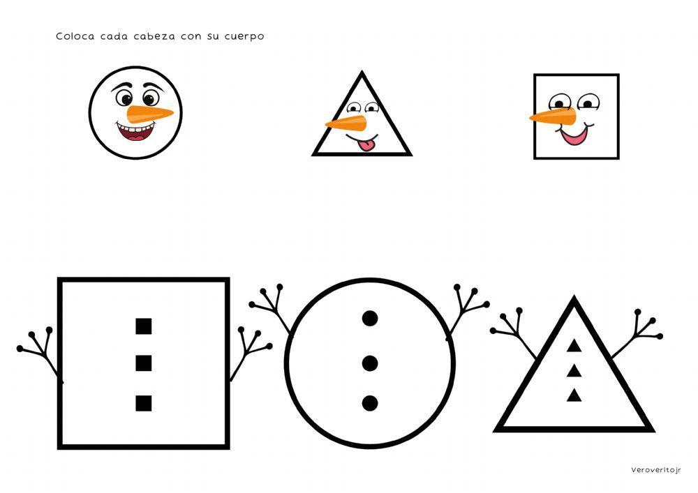 Muñecos de nieve geométricos
