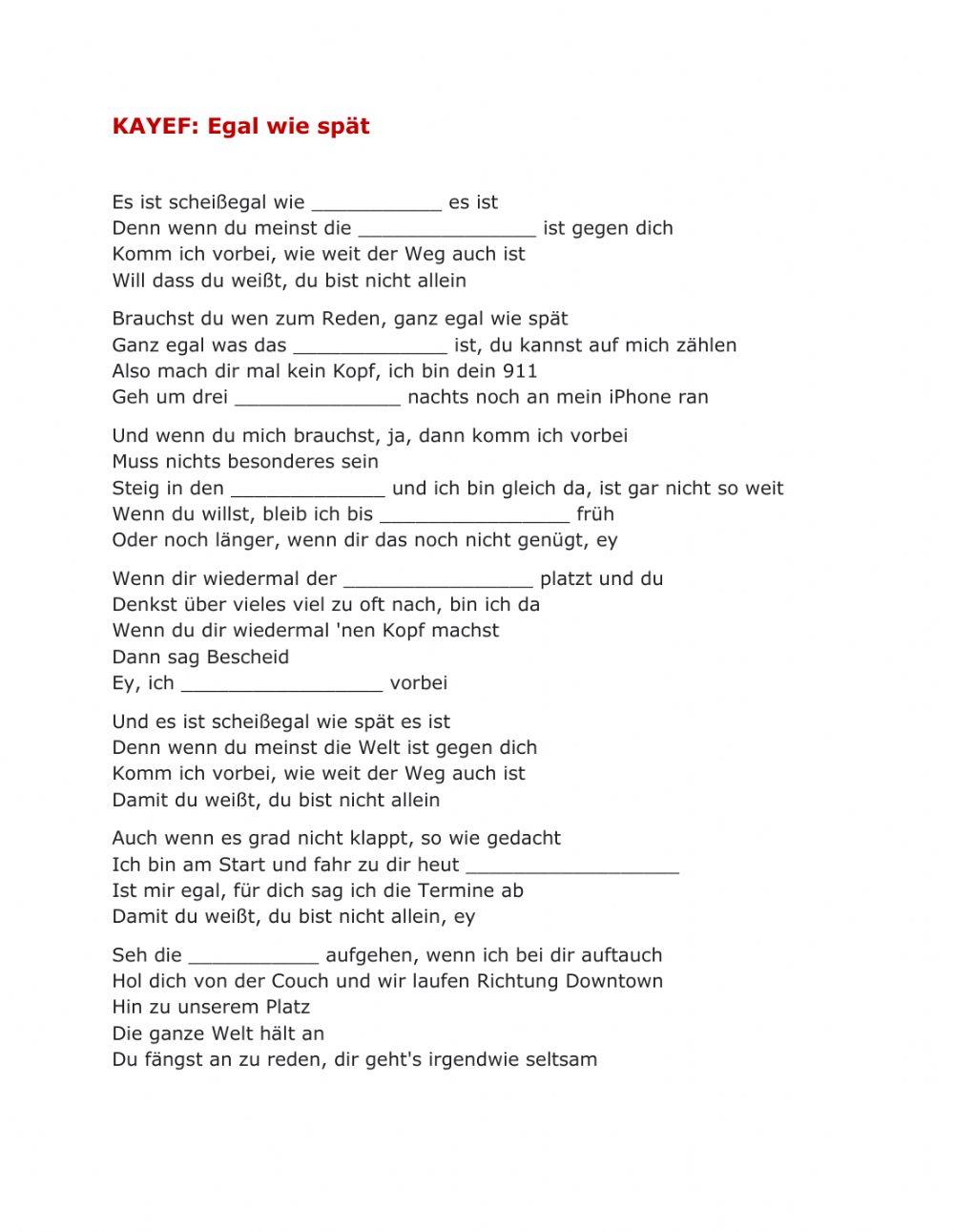 Kayef Egal wie spät