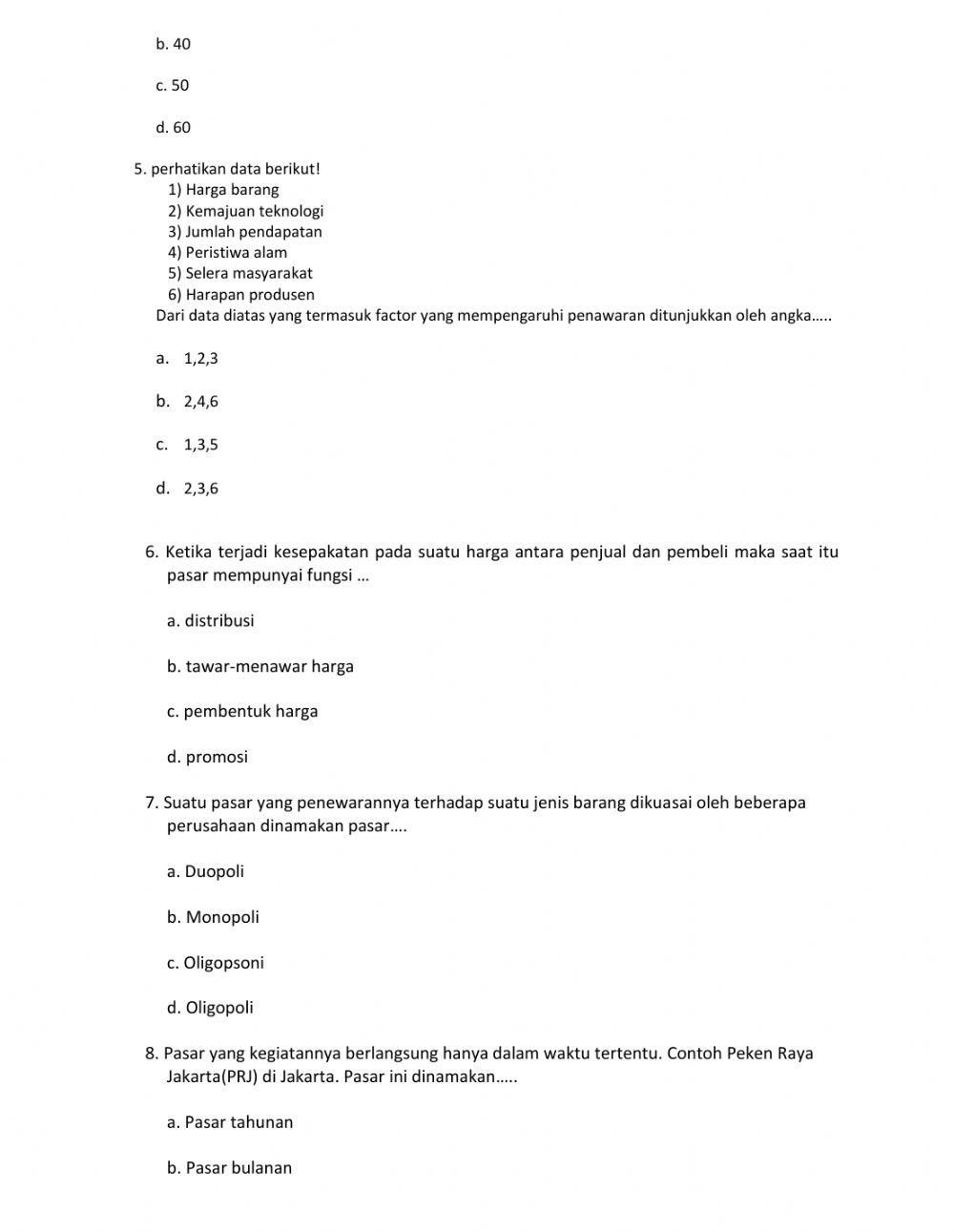 Permintaan dan penawaran