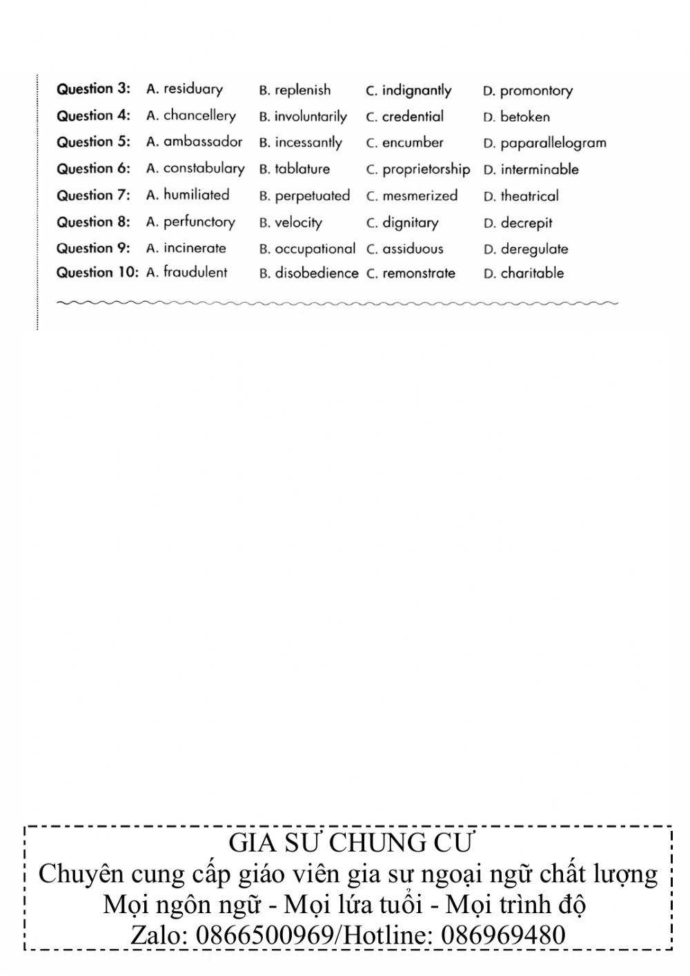 Tự học đột phá - Trọng âm Tiếng Anh - Đề 05
