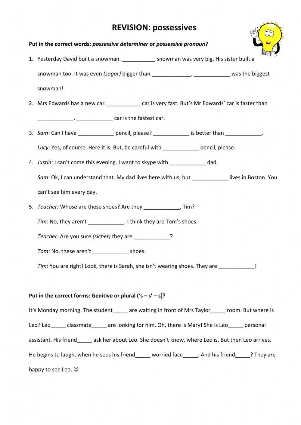 Possessives & genitives