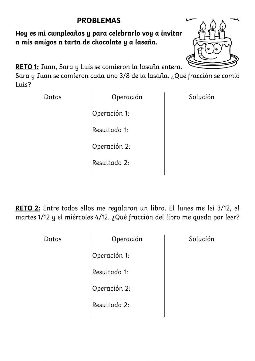 Problemas fracciones