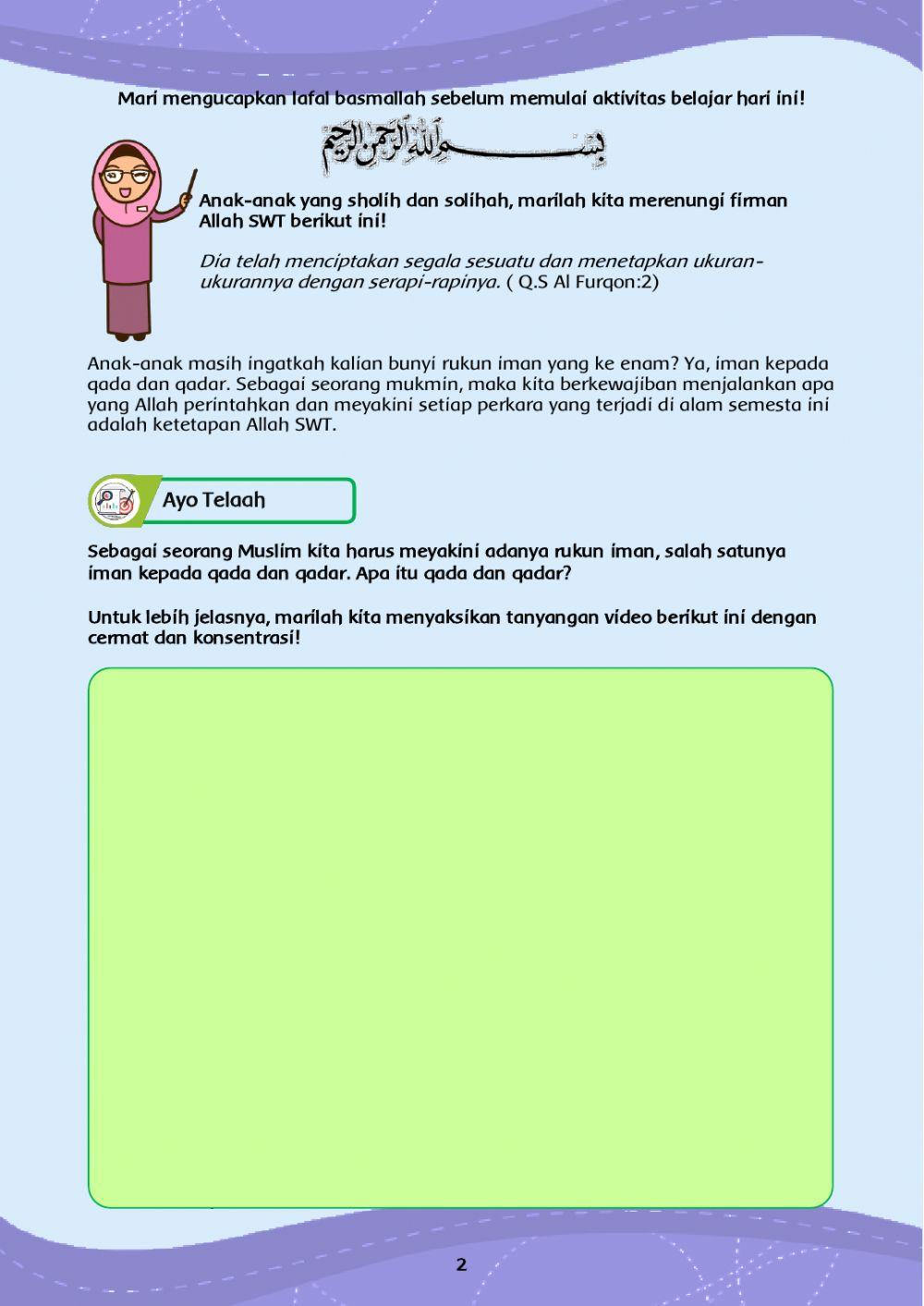 Bab 8: Iman kepada qada dan qadar