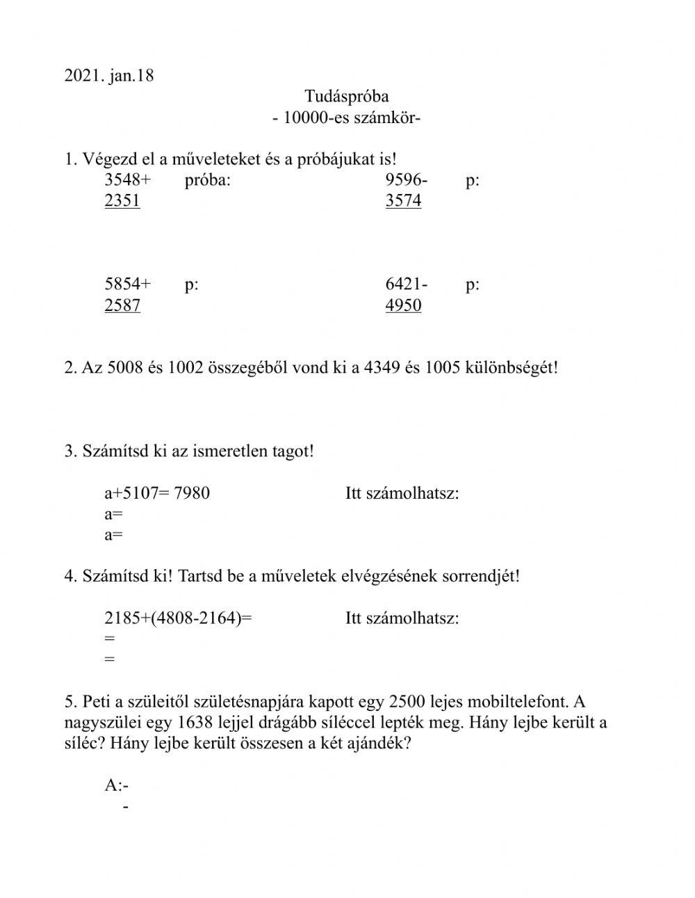 Tudáspróba-10000-es számkör