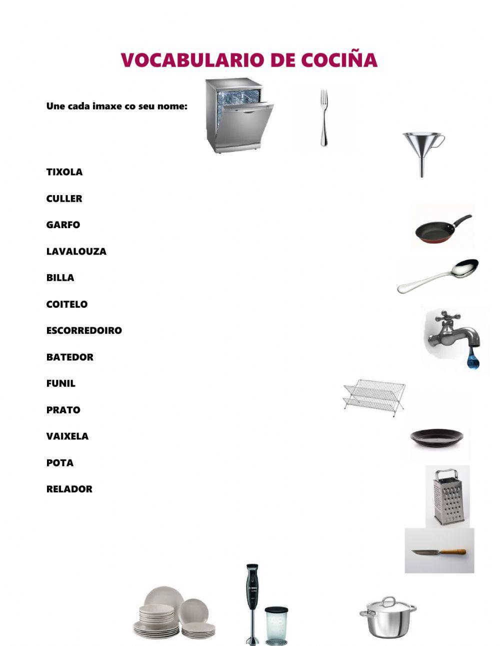 Vocabubulario cociña