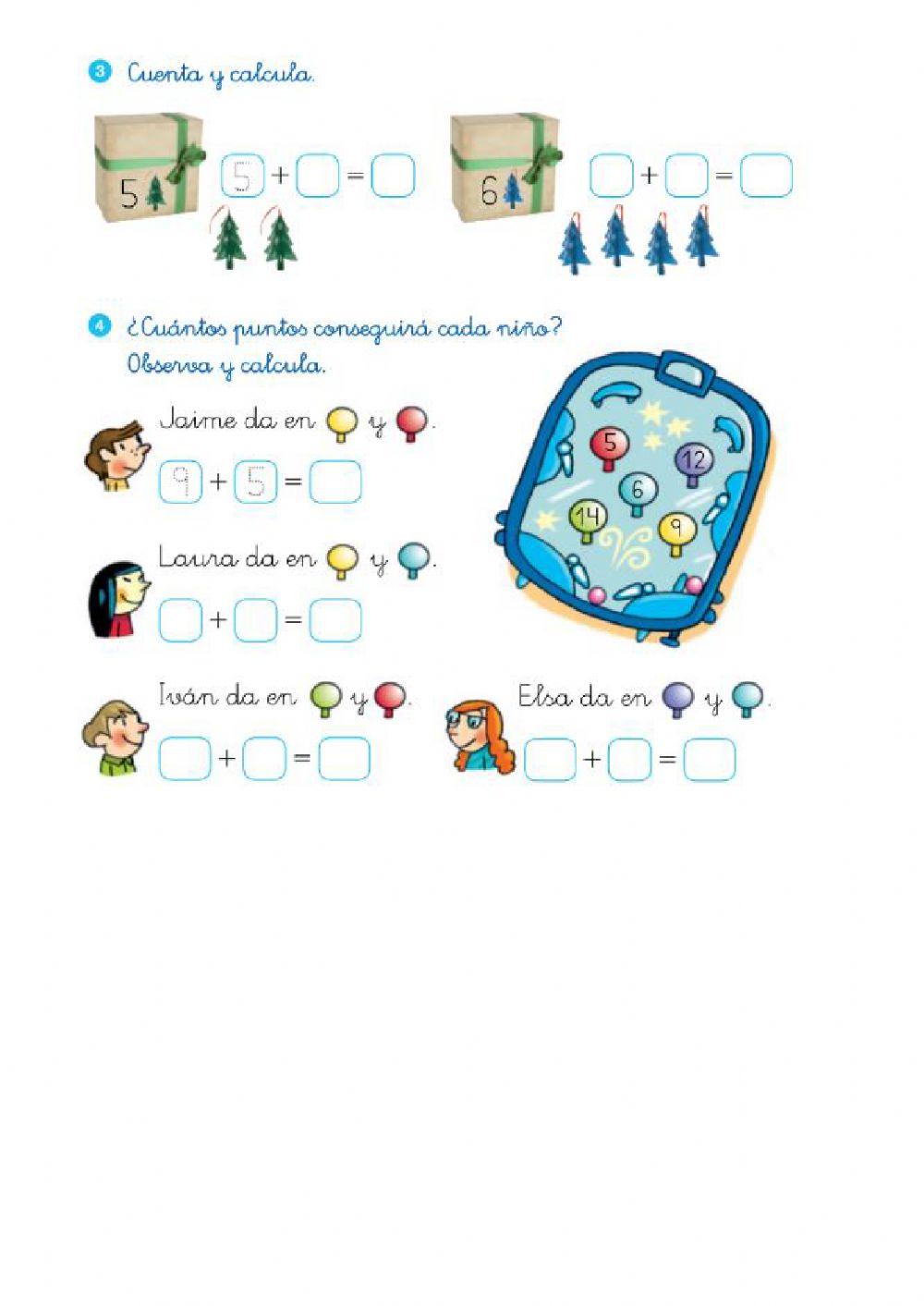 Sumas con recta numérica