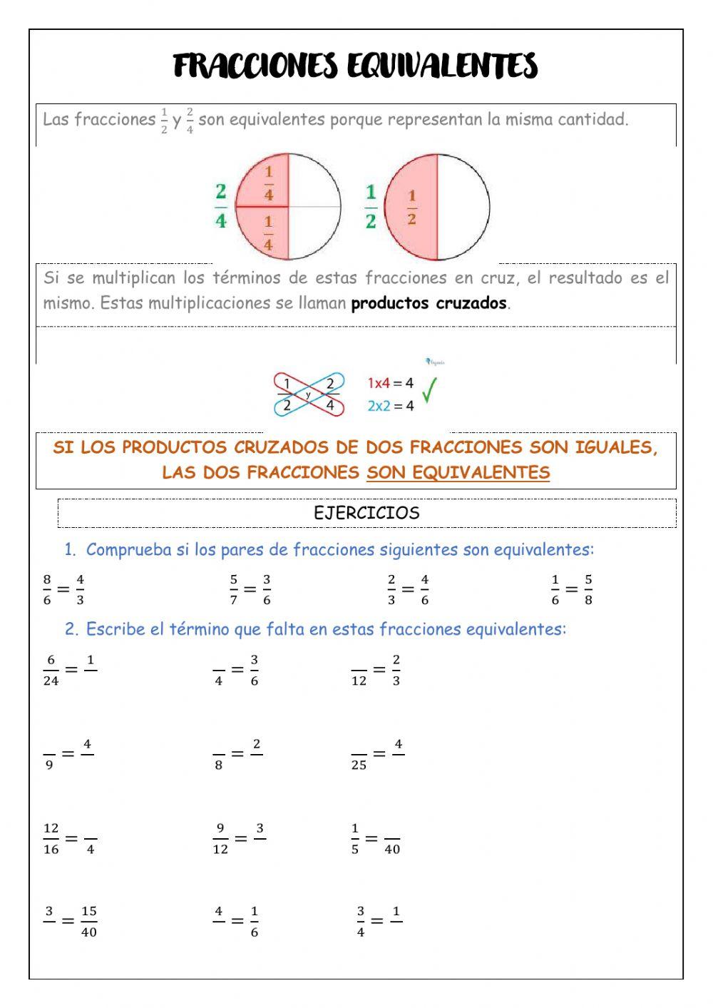Fracciones equivalentes