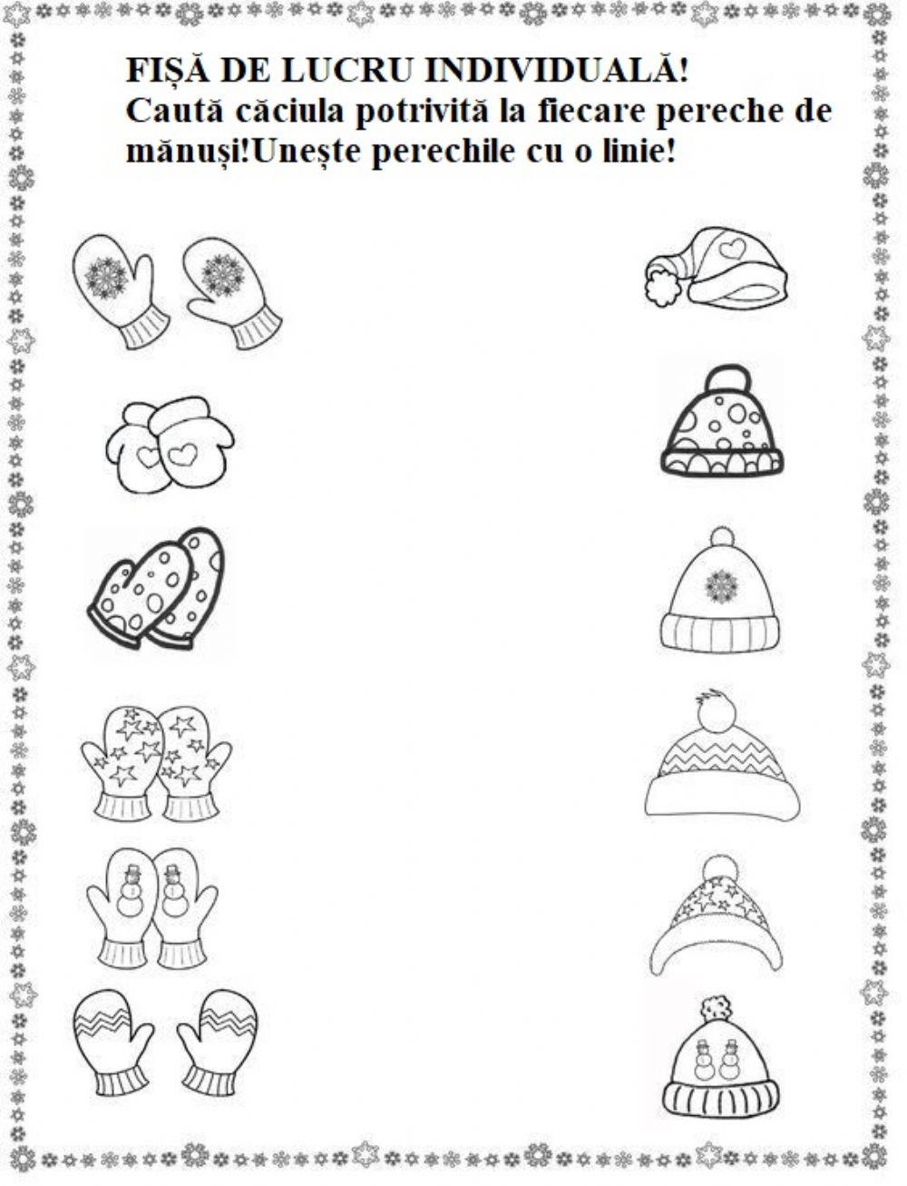 Caută căciula potrivită fiecărei perechi de mănuși!