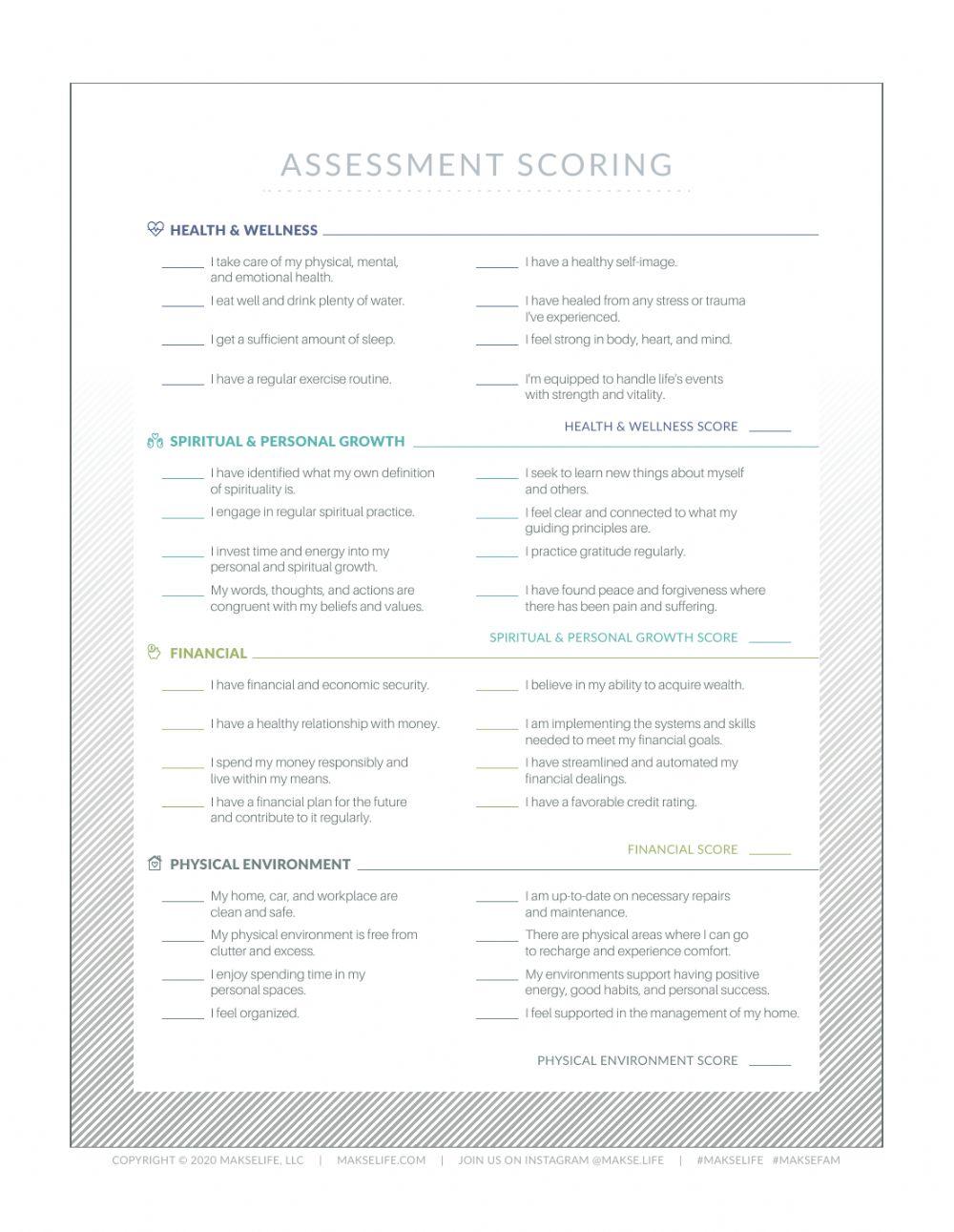 Life Compass Worksheets