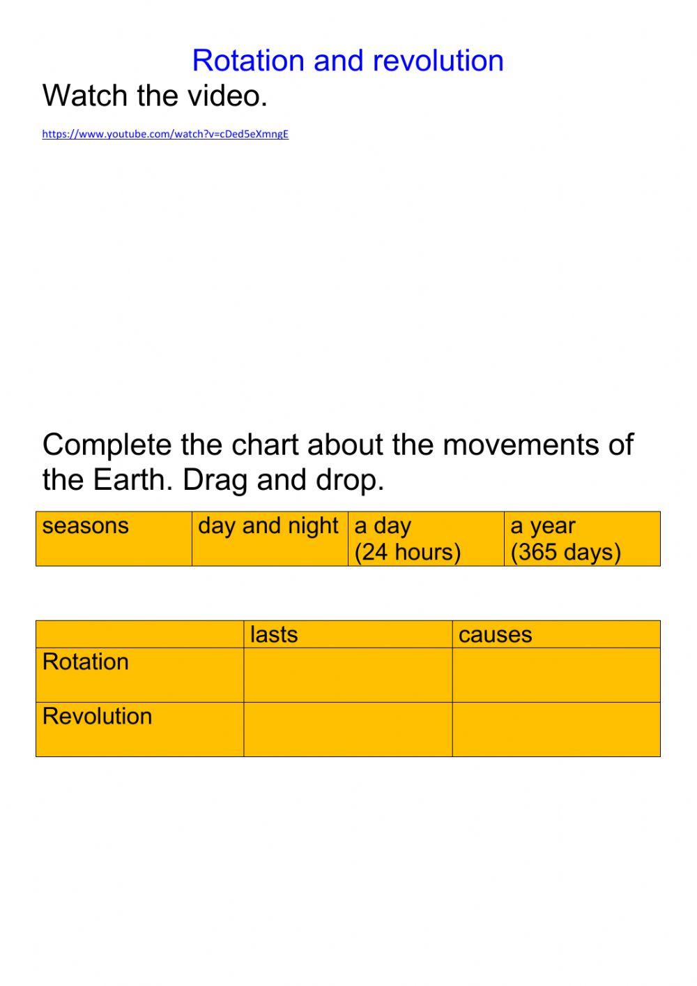 Rotation and revolution