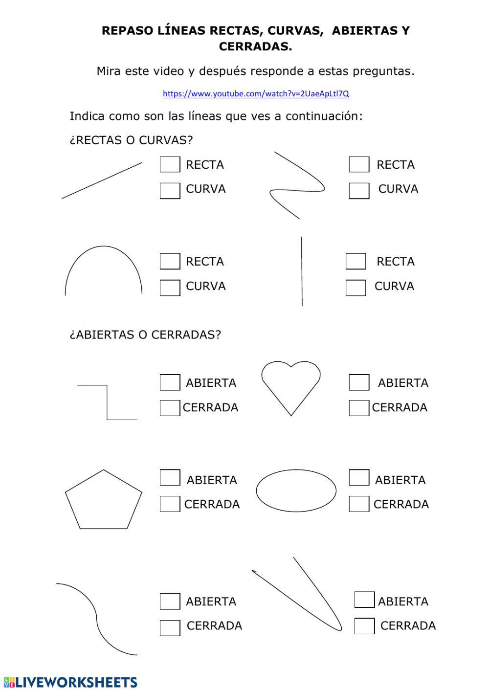 Líneas rectas o curvas, abierta o cerradas