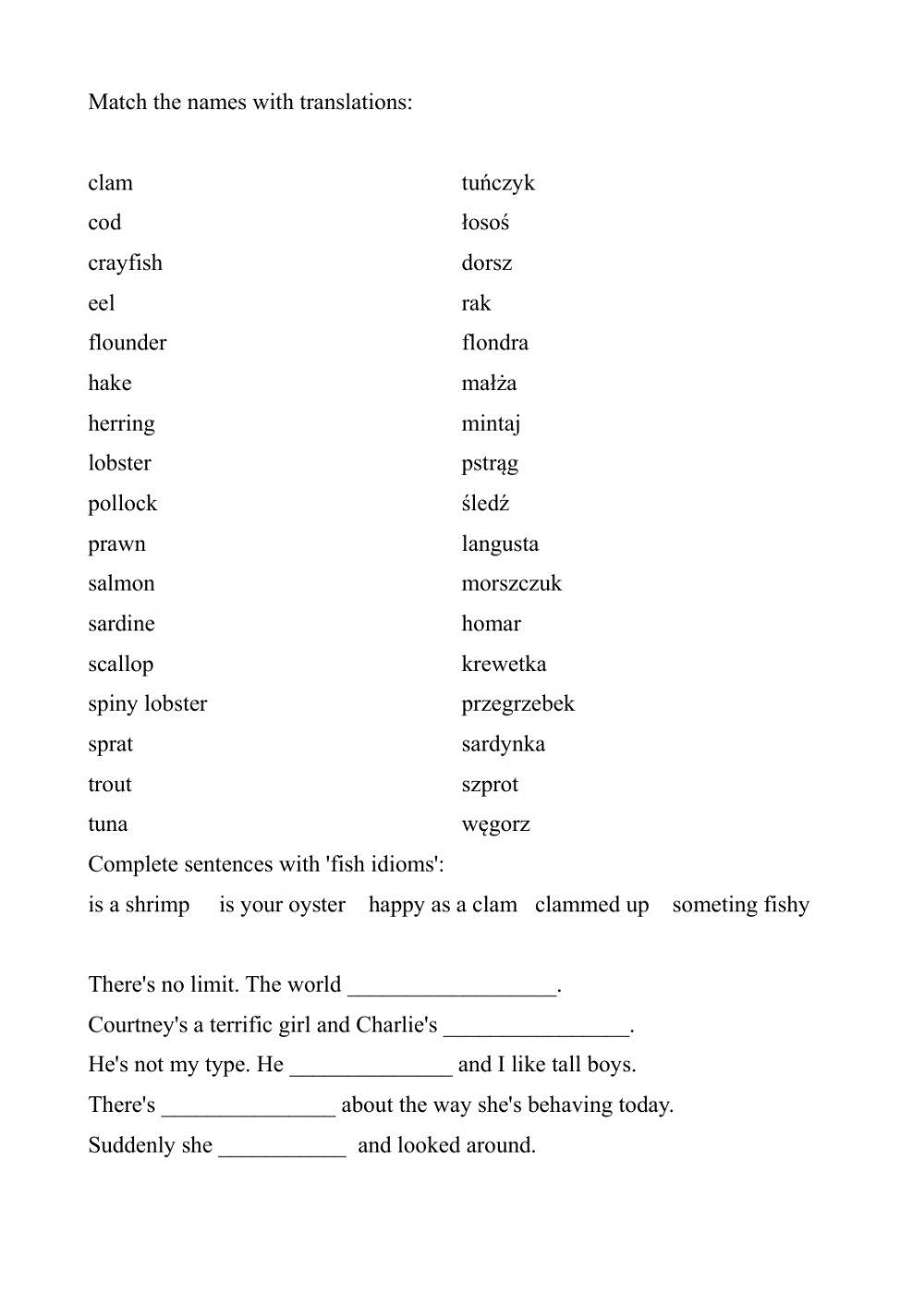 Fish and fish idioms