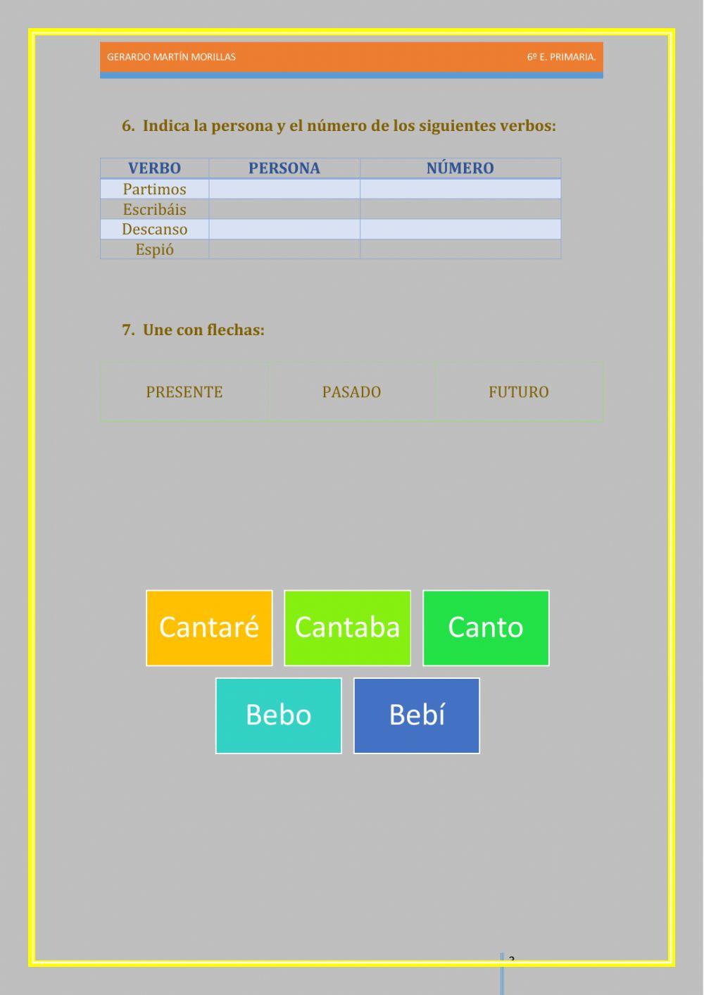 Taller de gramática. Ficha 6.