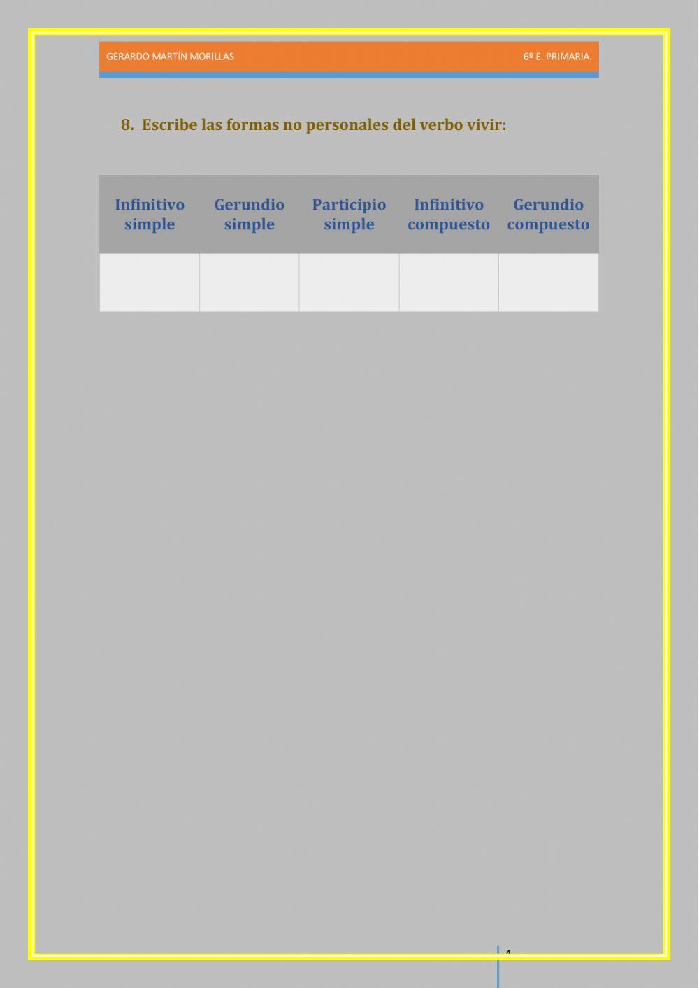 Taller de gramática. Ficha 6.