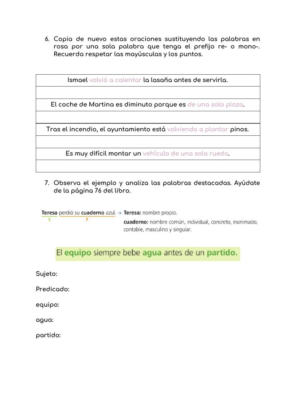 Repaso Tema 4 lengua