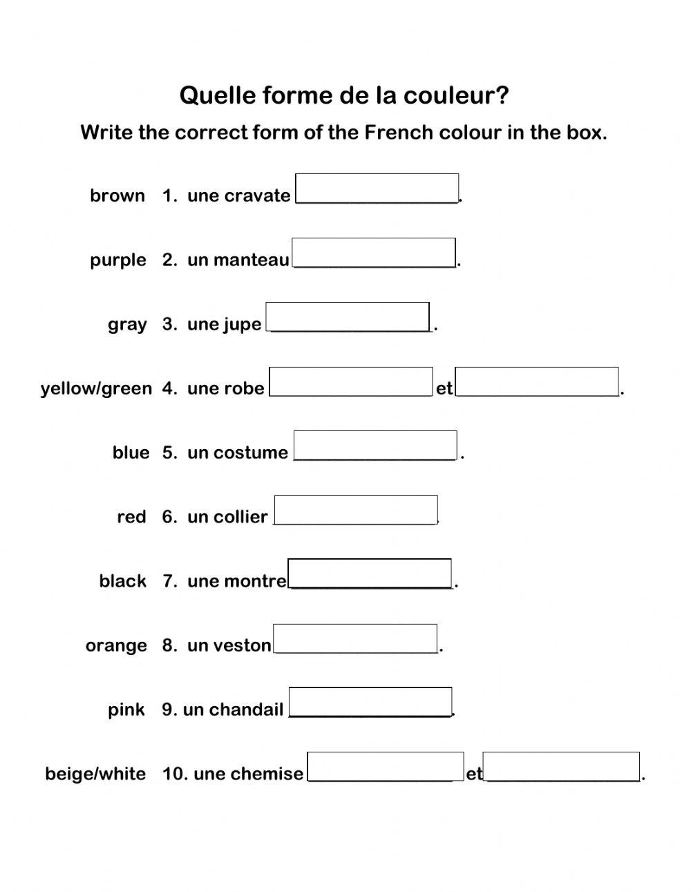 Quelle forme de la couleur?