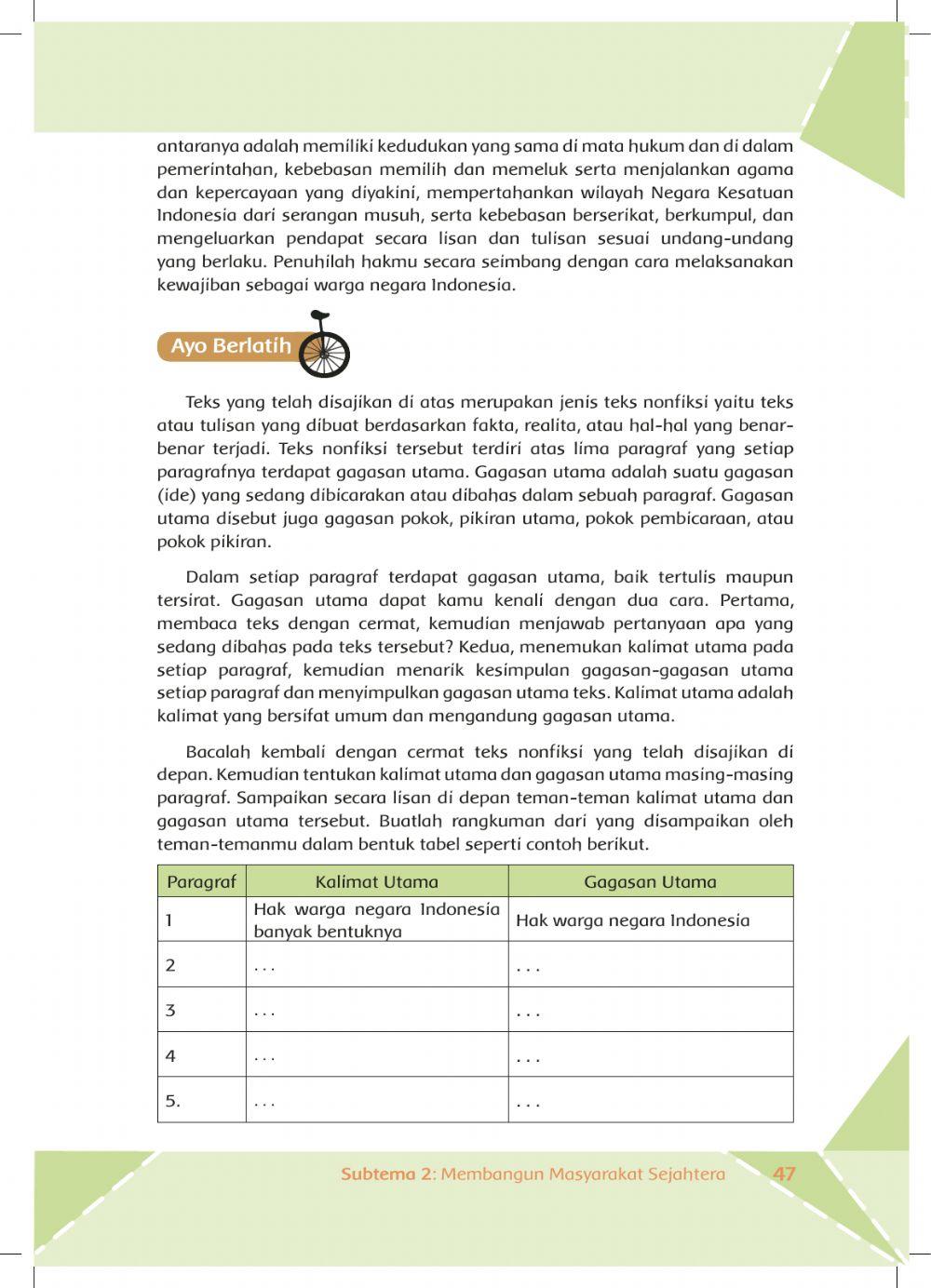 Tema 6 Sub Tema 2 Pembelajaran 1
