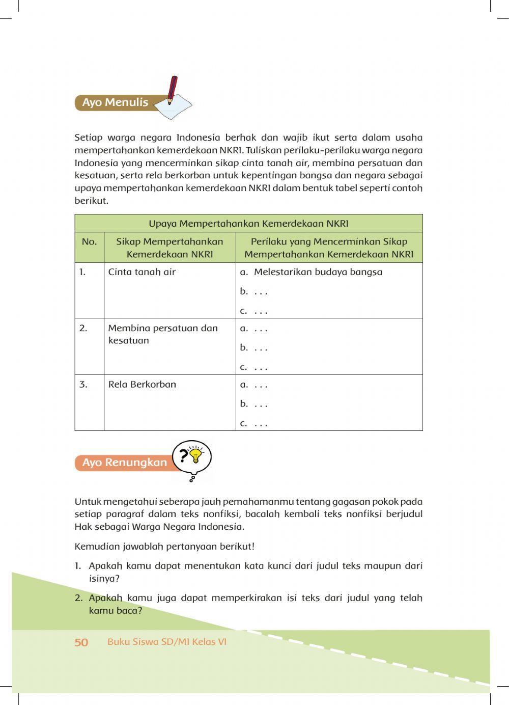 Tema 6 Sub Tema 2 Pembelajaran 1