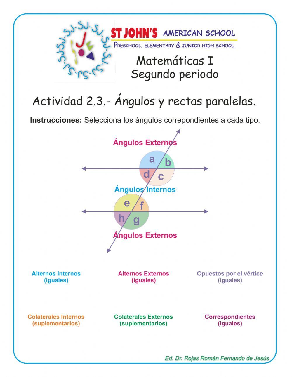 Ángulos entre paralelas