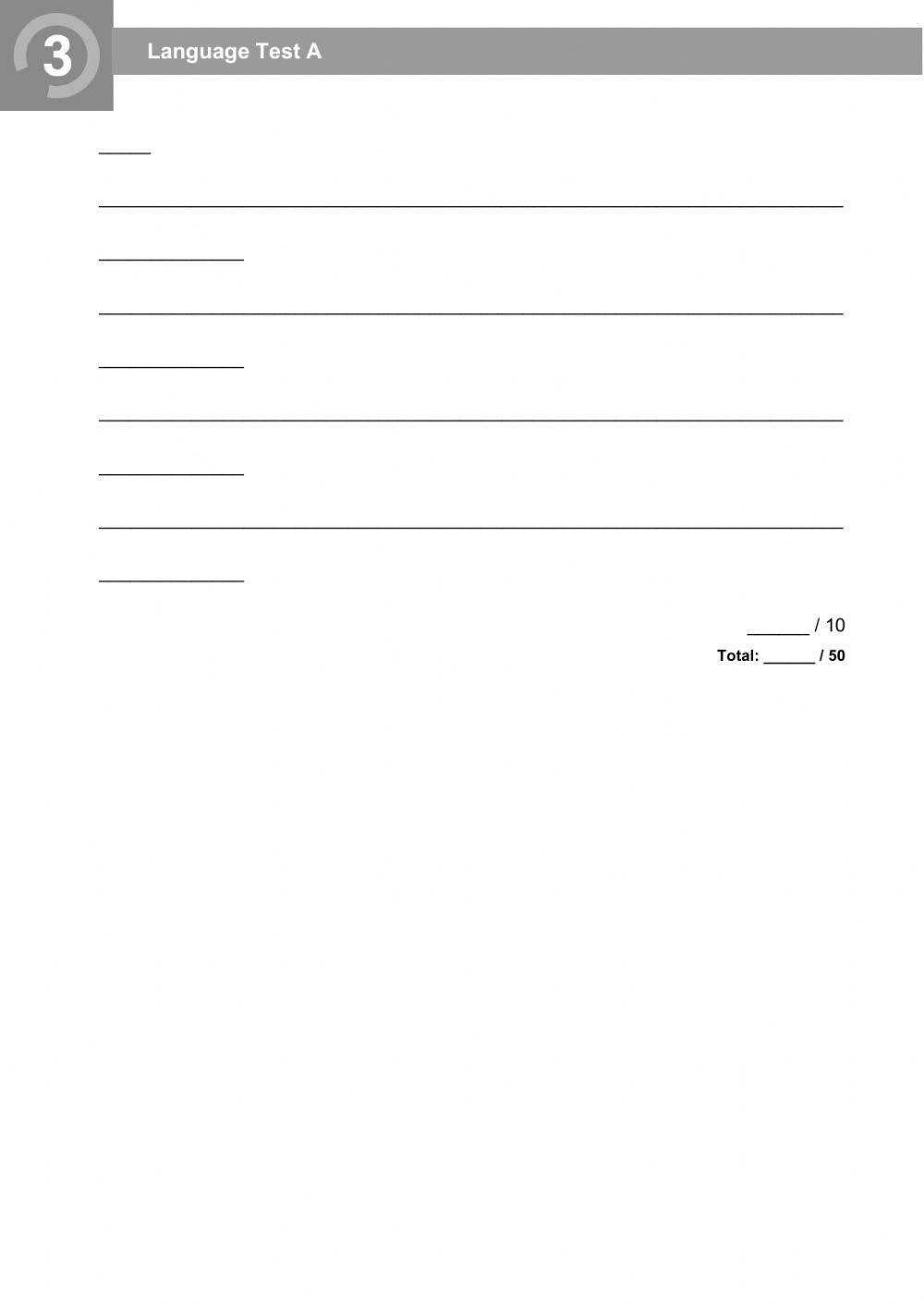 English Class 5 test unit 3  poprawa