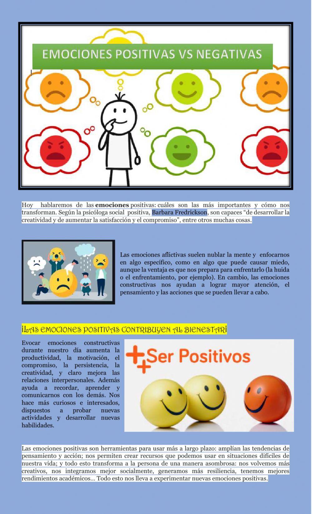 Emociones positivas vs negativas