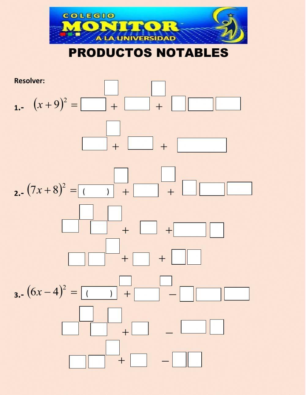 Productos notables