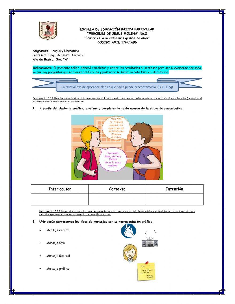 Taller de lengua y literatura