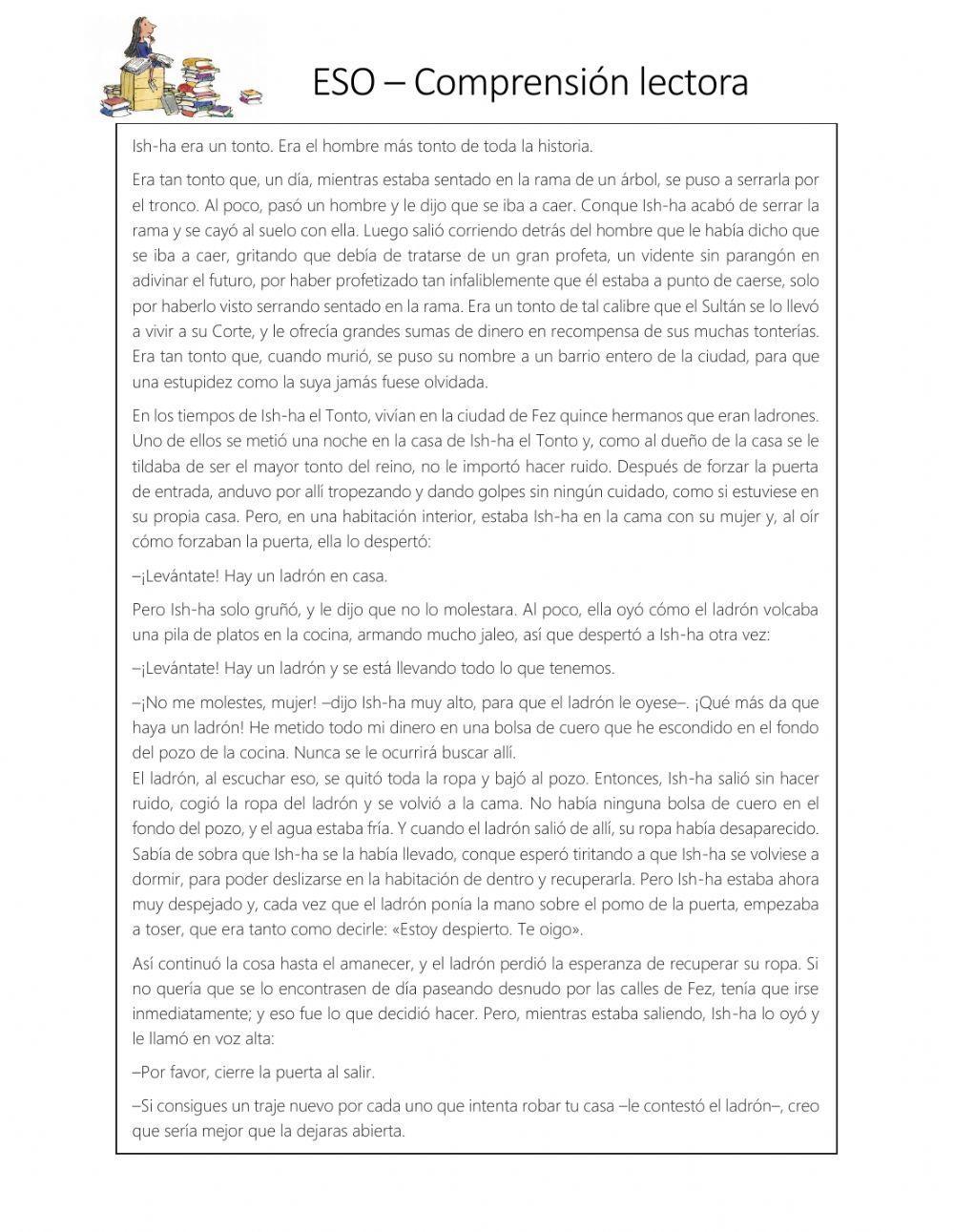 Comprensión lectora Ish-ha