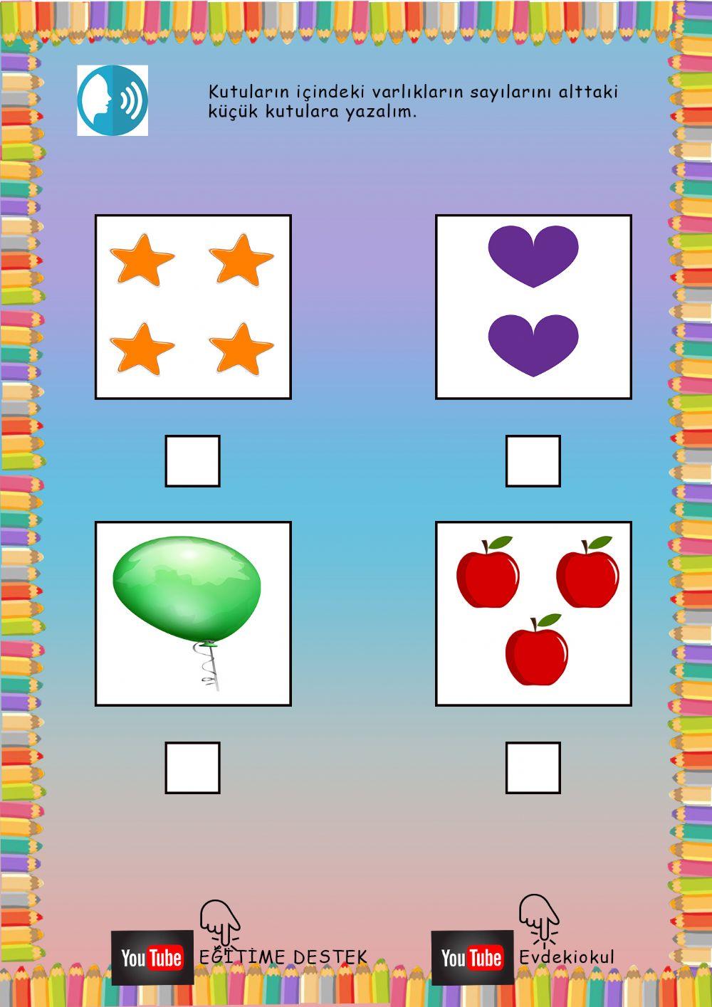 Okul Öncesi Sayılar Çalışma 2