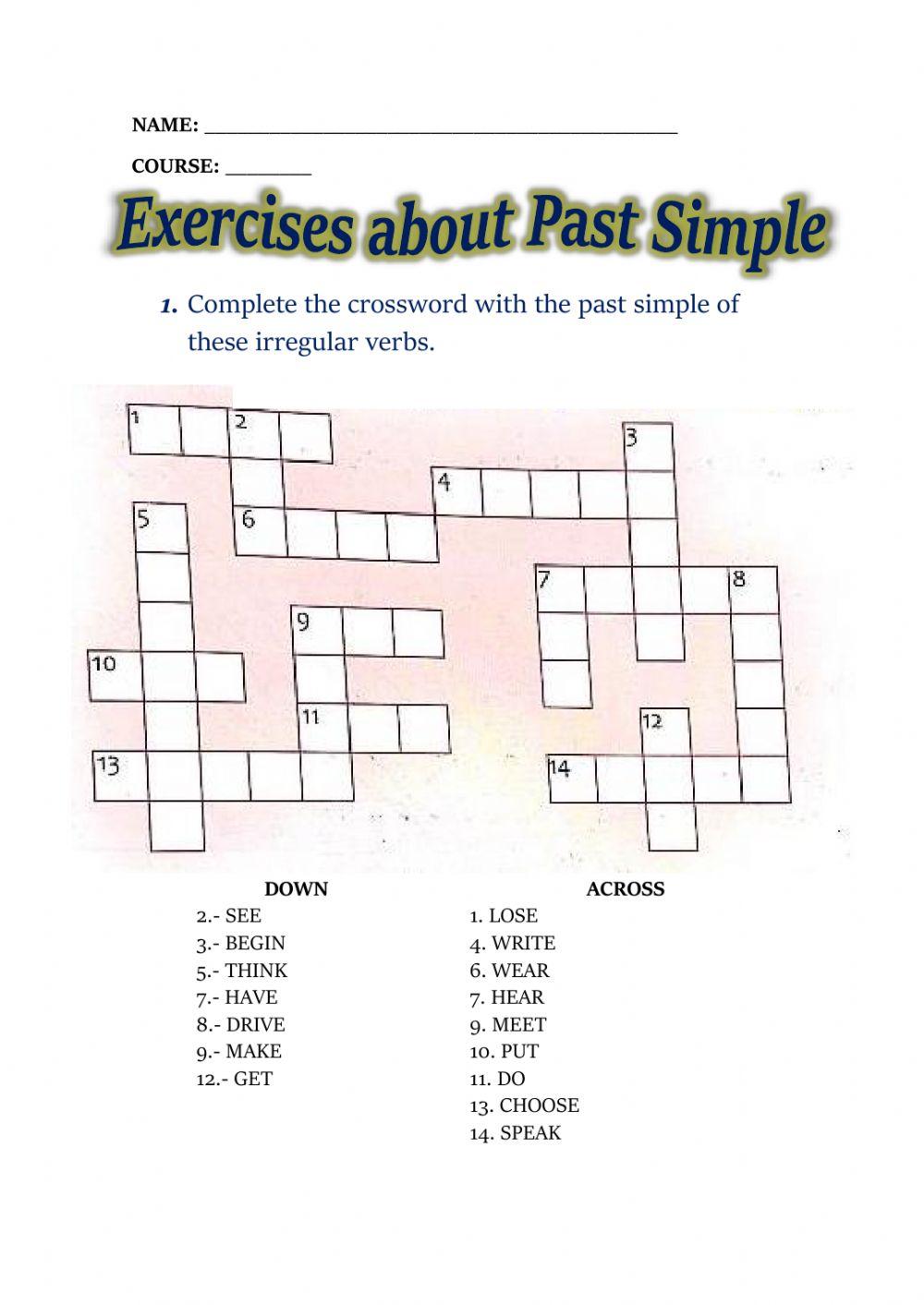 Past simple exercises