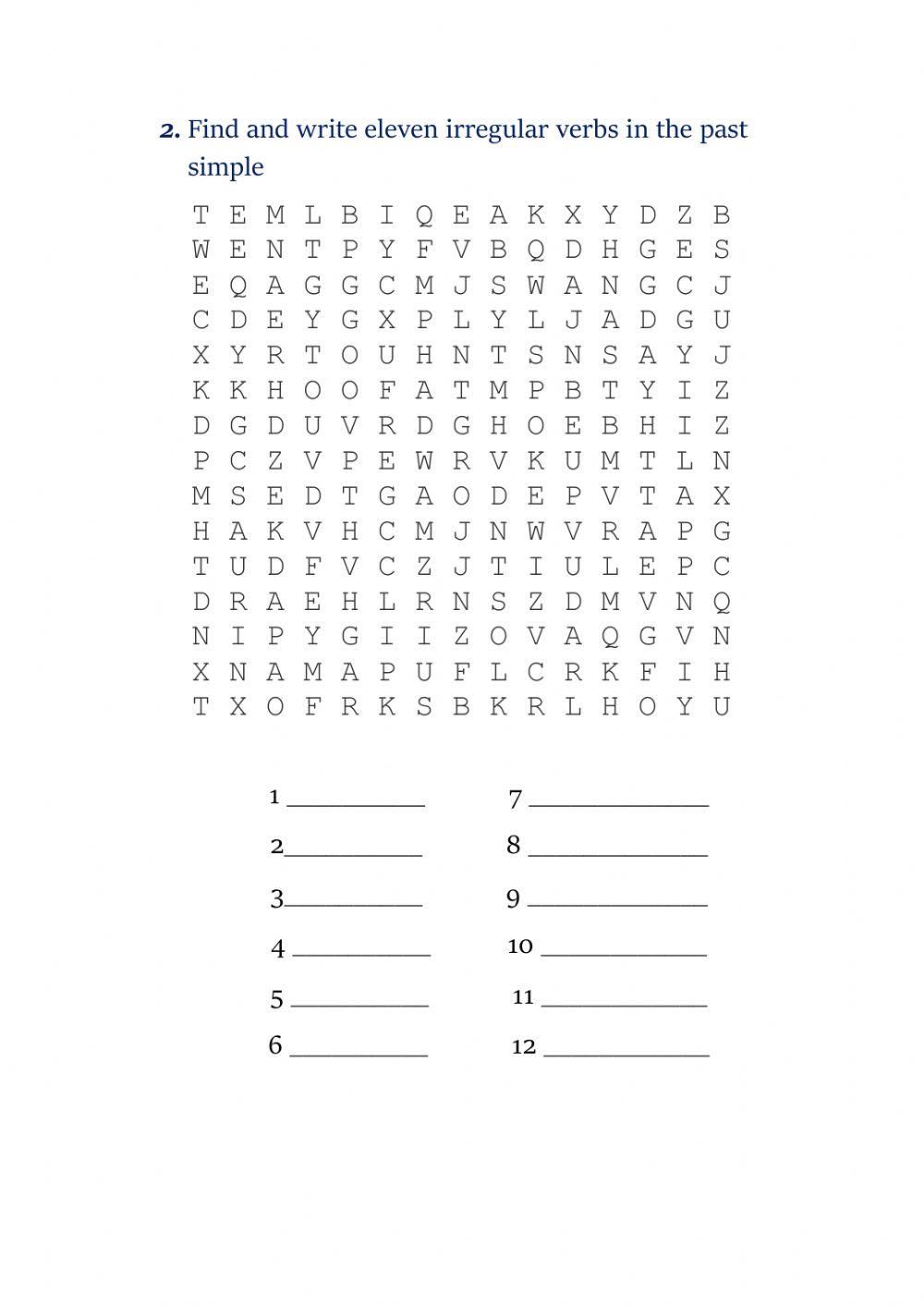 Past simple exercises